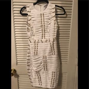 White body con bandage dress